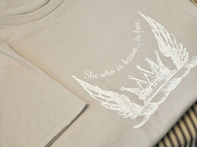 She who is brave...is free ladies T-shirt